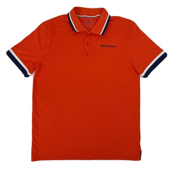 Men's BMW Golfsport‎ Short Sleeve Polo Shirt Orange XXL - Picture 1 of 9
